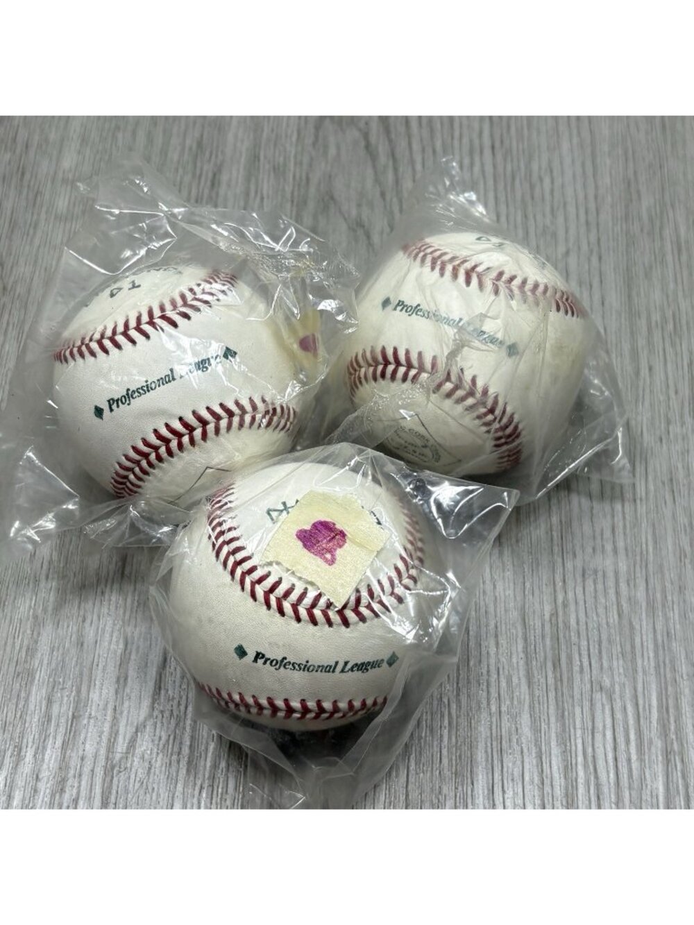 (3) Vintage Old Mark Diamond D1 Professional League Baseball Cushioned Cork